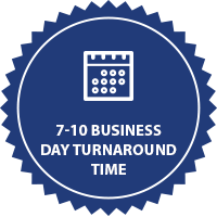 7-10 day business turnaround