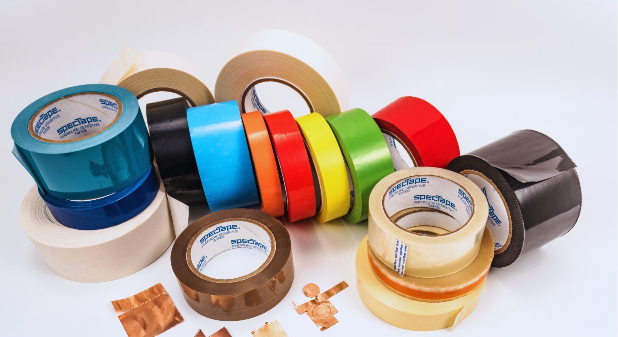 a pile of various types of industrial tapes